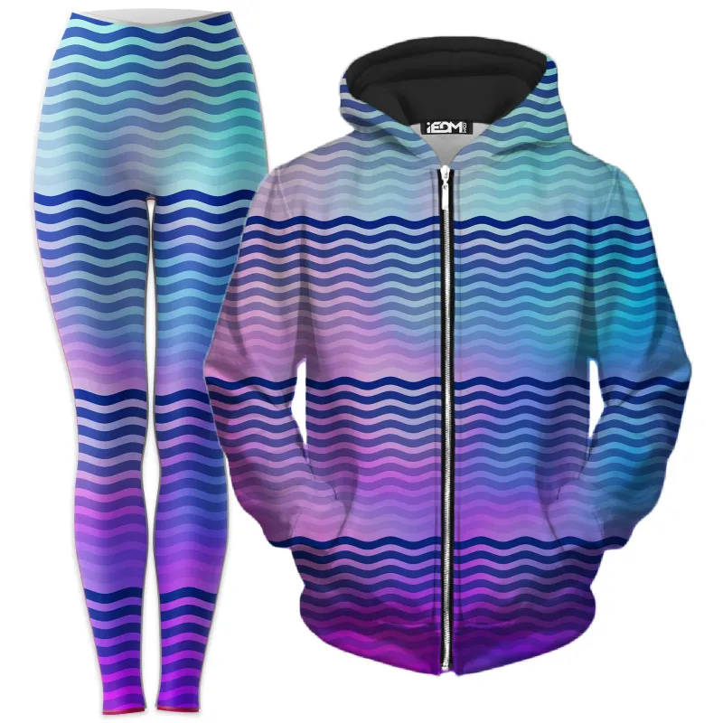 Beach Waves Zip-Up Hoodie and Leggings Combo sold by iEDM
