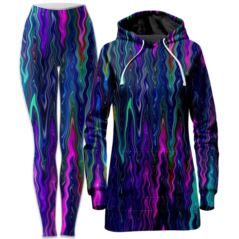 Cosmic Vibrations Hoodie Dress and Leggings Combo sold by iEDM