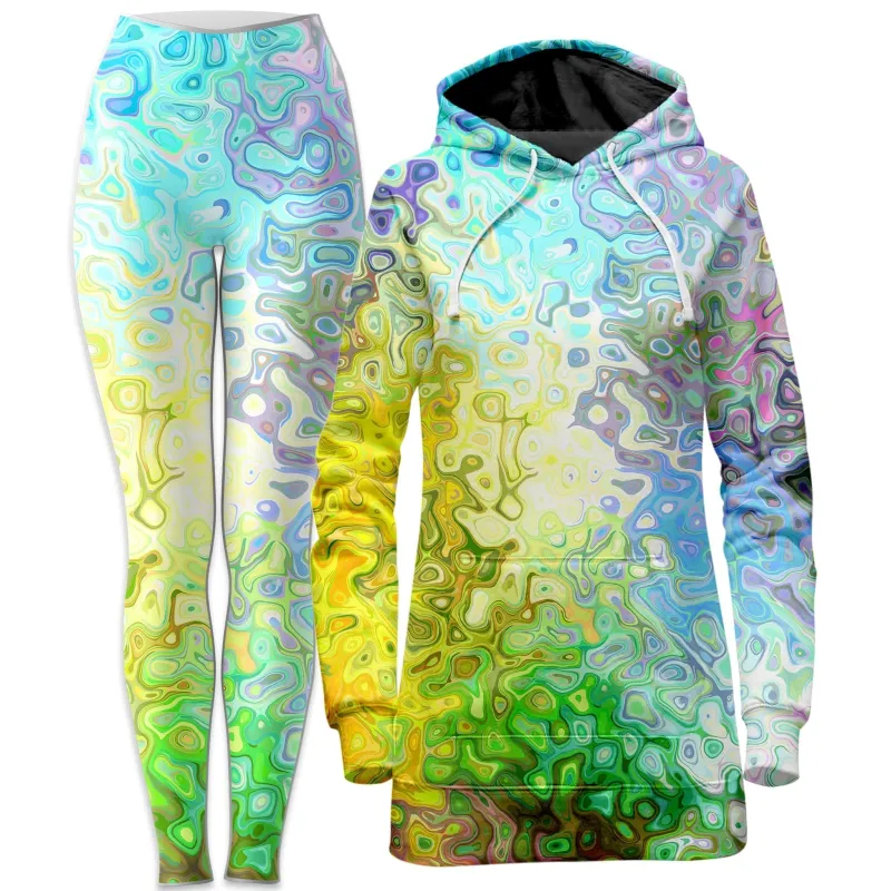 Color Jumble Hoodie Dress and Leggings Combo sold by iEDM