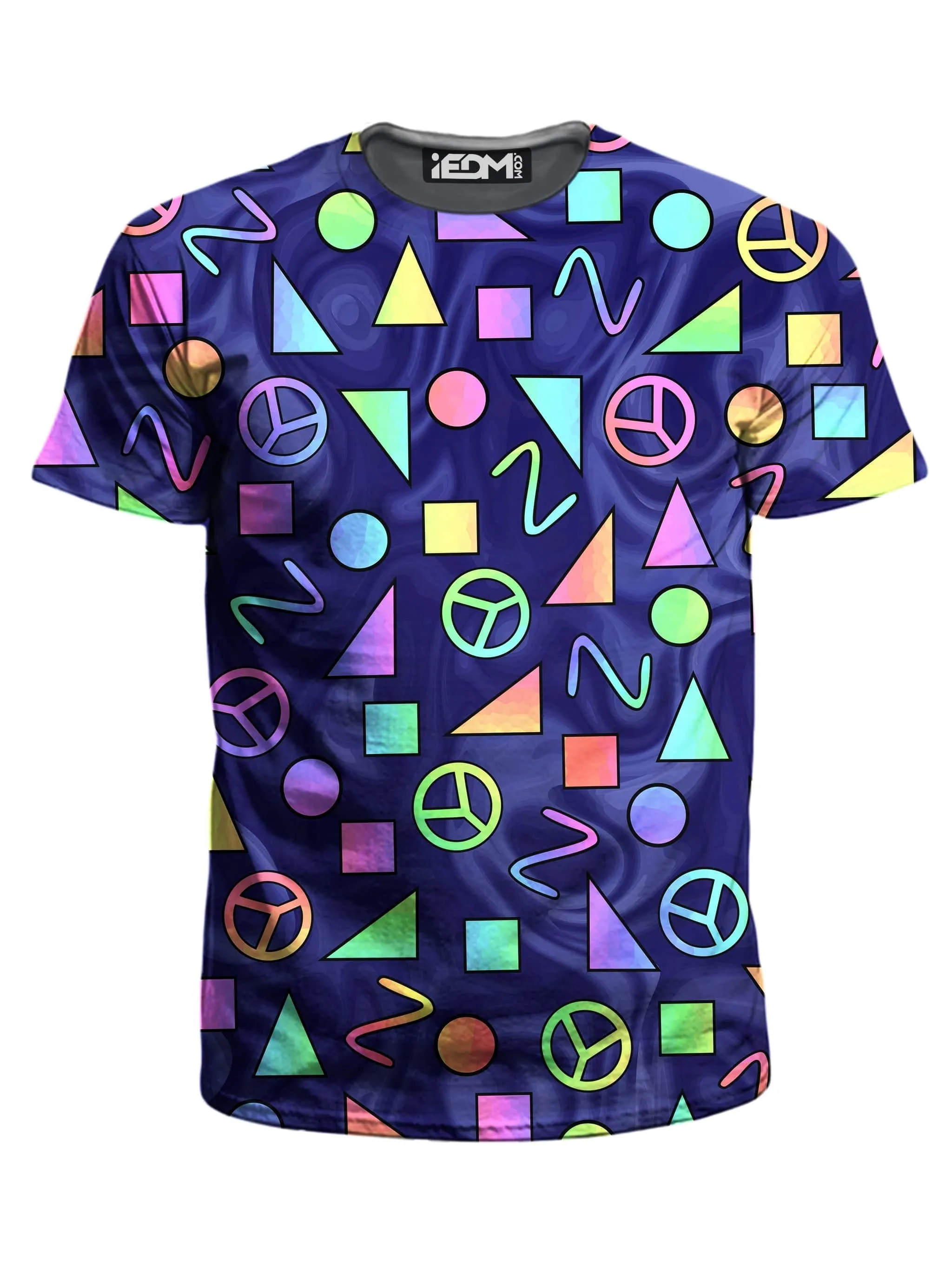 Retro Shapes Peace Symbols Blue T-Shirt and Joggers Combo sold by iEDM product image thumbnail 2