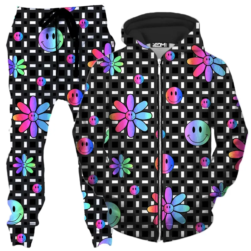 Smiles All Around Zip-Up Hoodie and Joggers Combo sold by iEDM