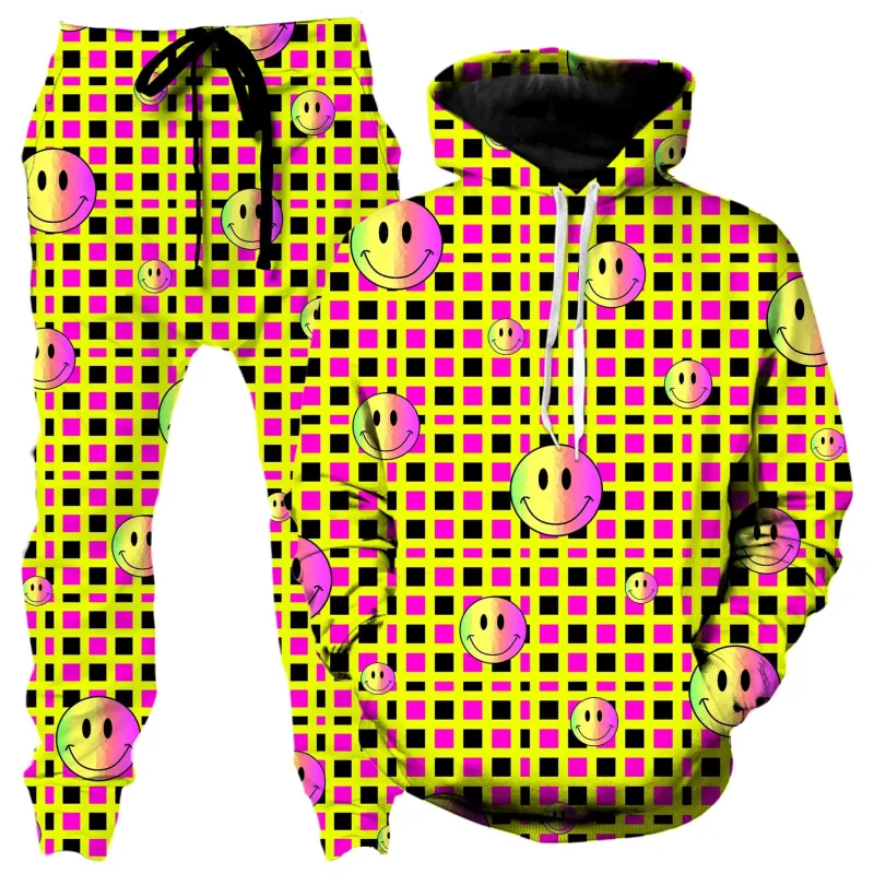 Happy Plaid Hoodie and Joggers Combo made by iEDM