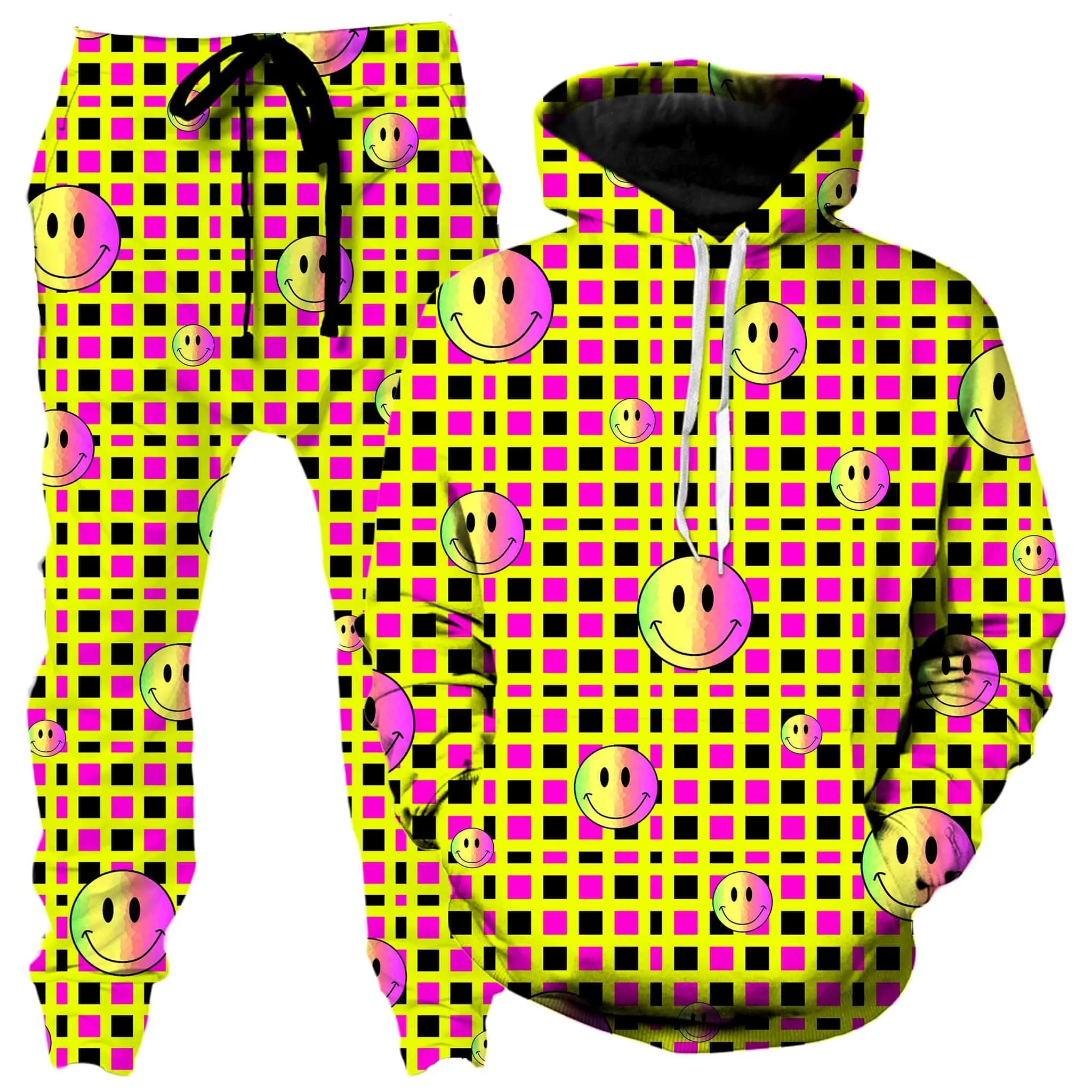 Happy Plaid Hoodie and Joggers Combo sold by iEDM