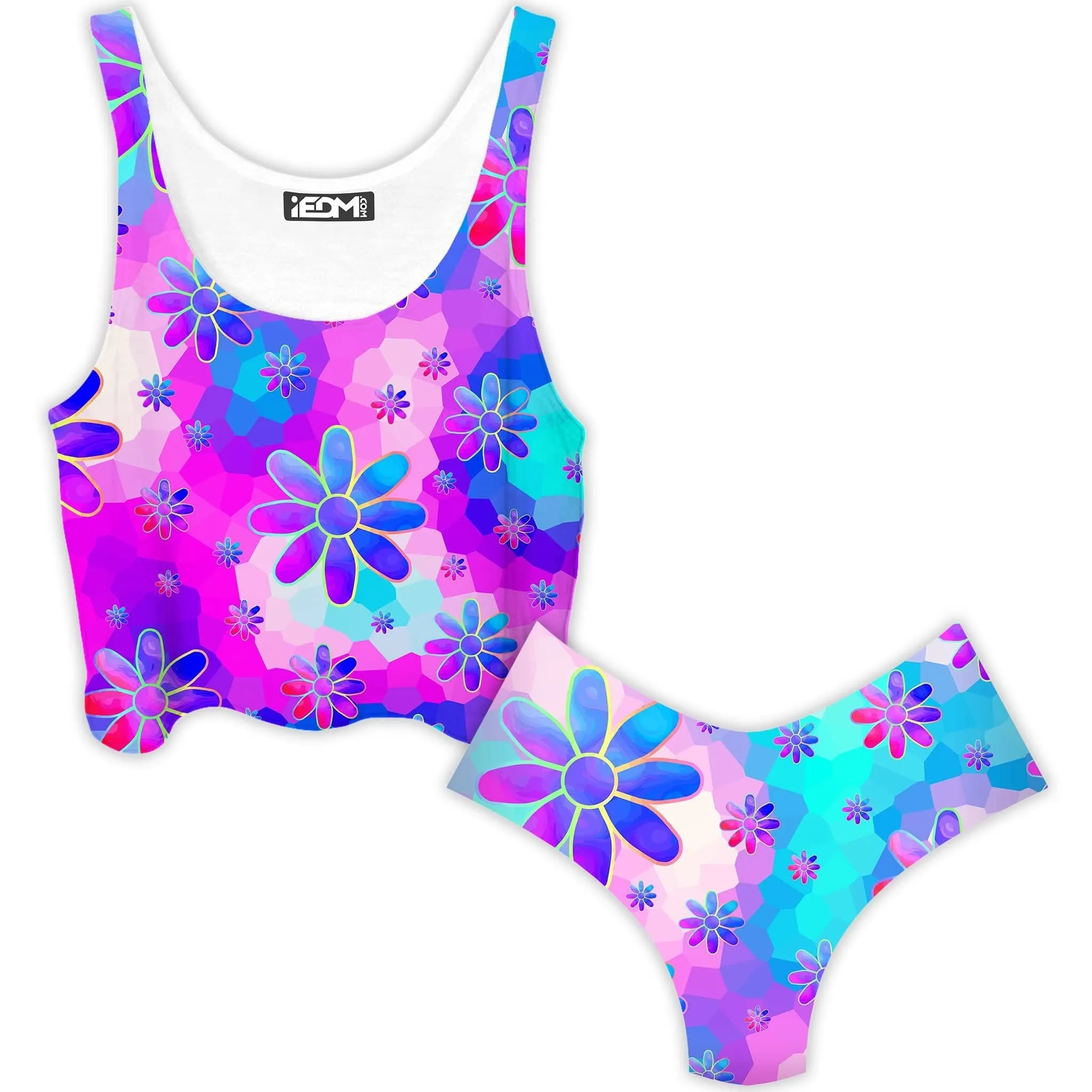 Flower Power Journey Crop Top and Booty Shorts Combo sold by iEDM