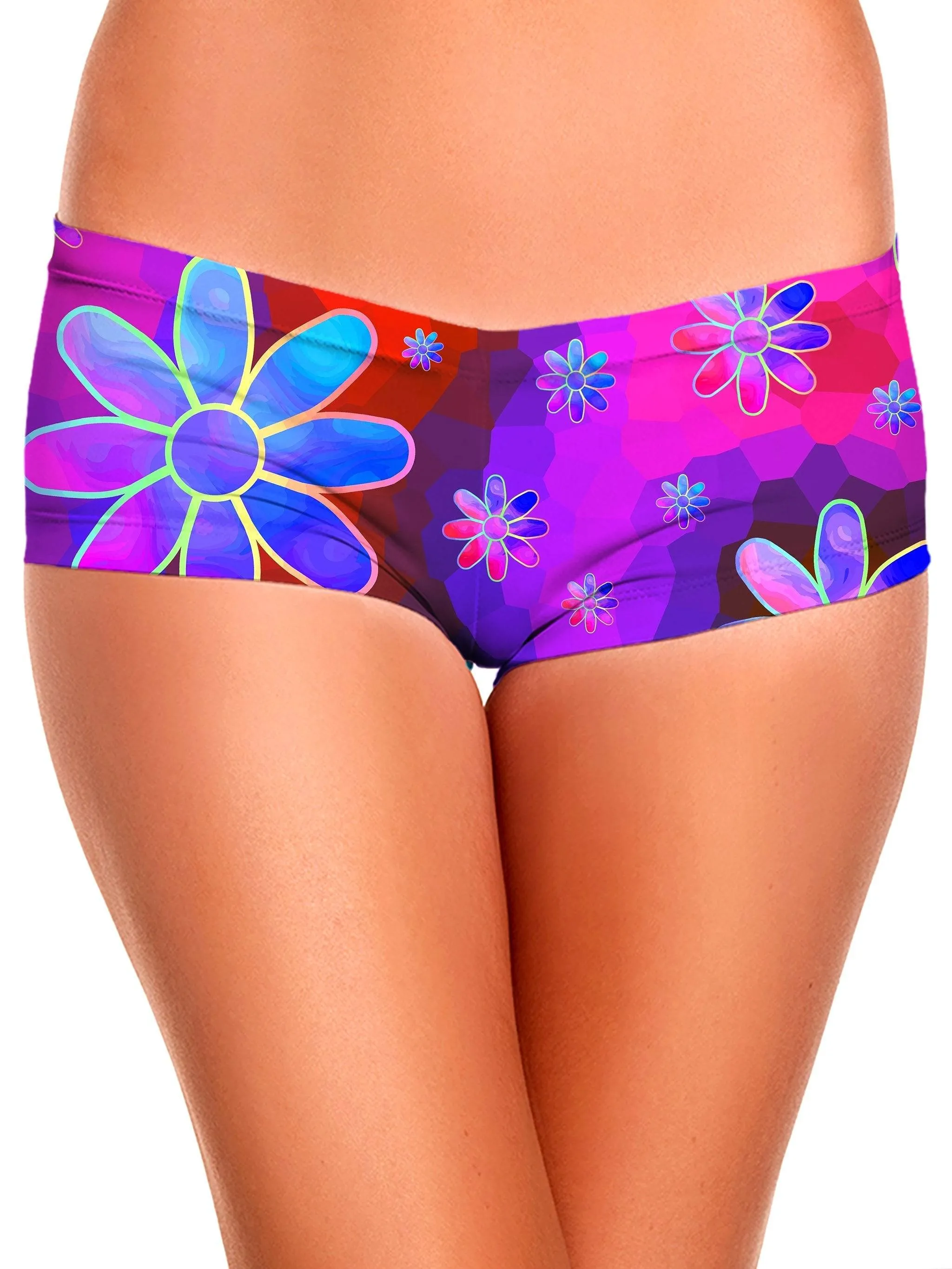 Floral Fantasy Abstract Crop Top and Booty Shorts Combo sold by iEDM product image thumbnail 3