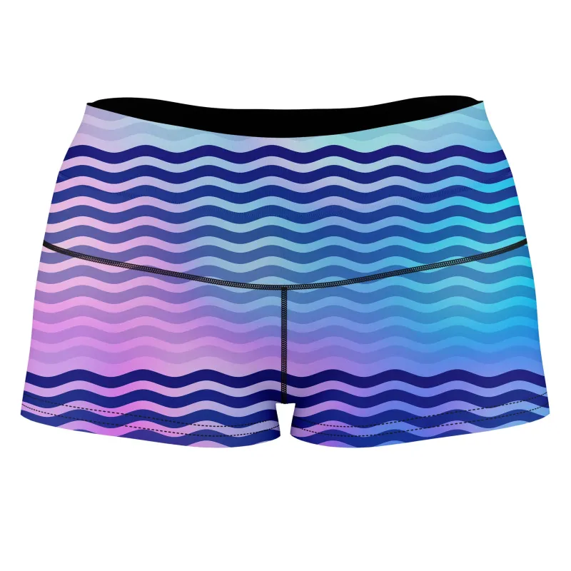 Beach Waves High-Waisted Women's Shorts sold by iEDM