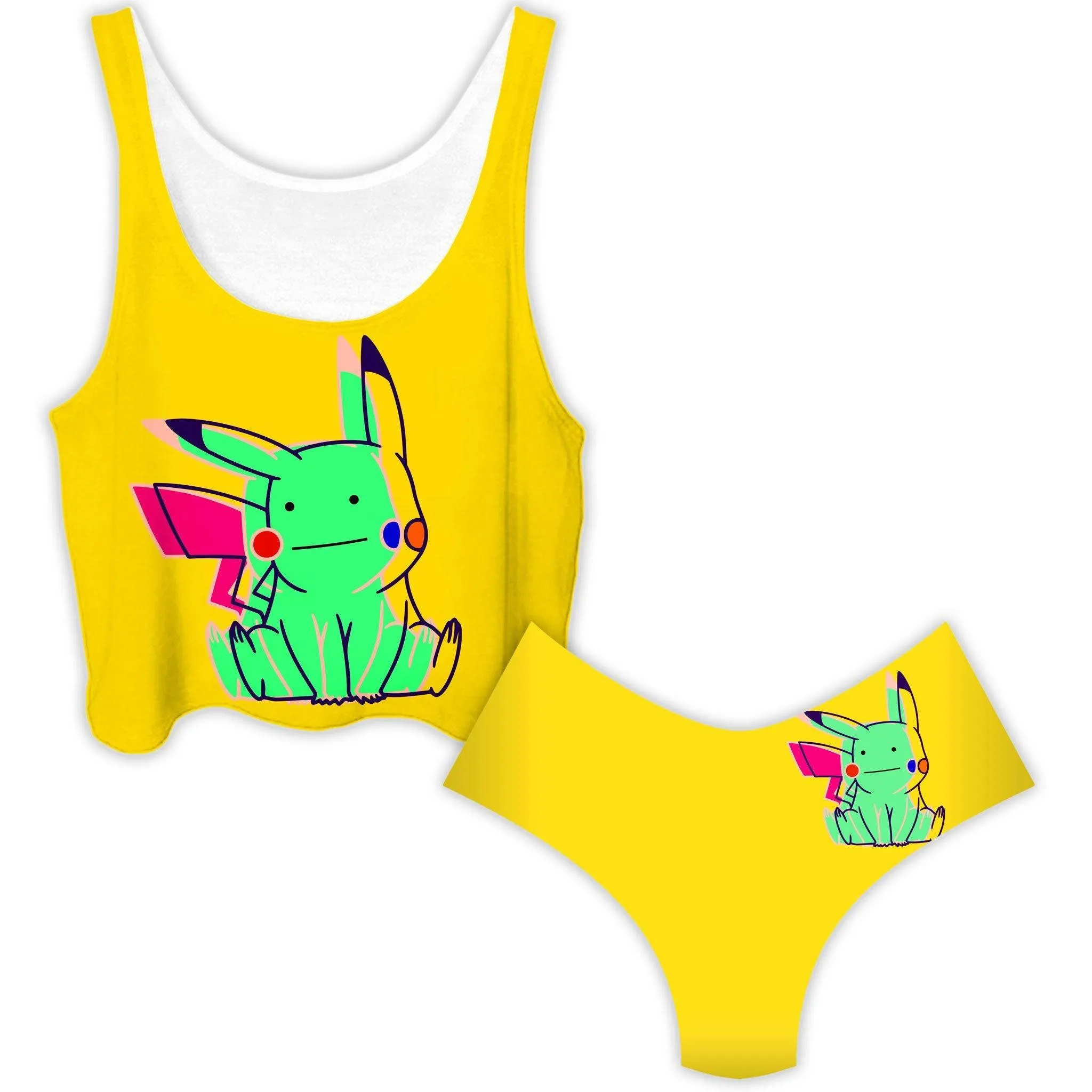 Ditto Pikachu Crop Top and Booty Shorts Combo sold by iEDM
