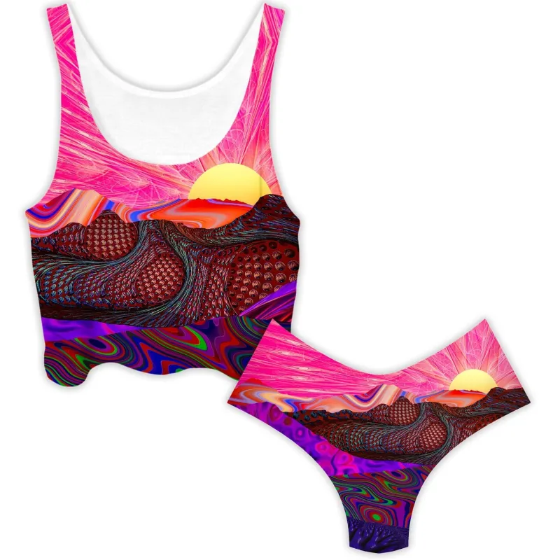 Trippy Trek Crop Top and Booty Shorts Combo sold by iEDM