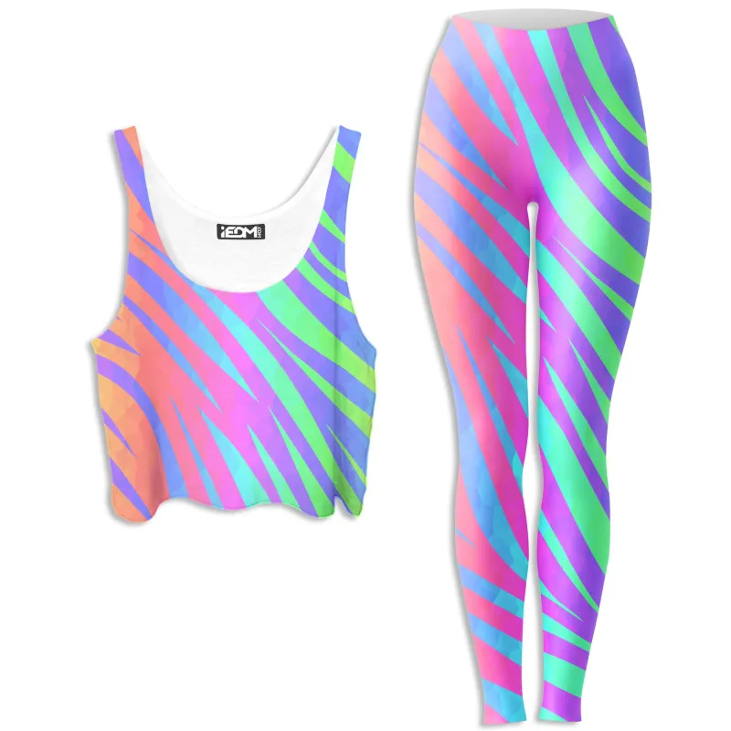 Jungle Print Crop Top and Leggings Combo sold by iEDM