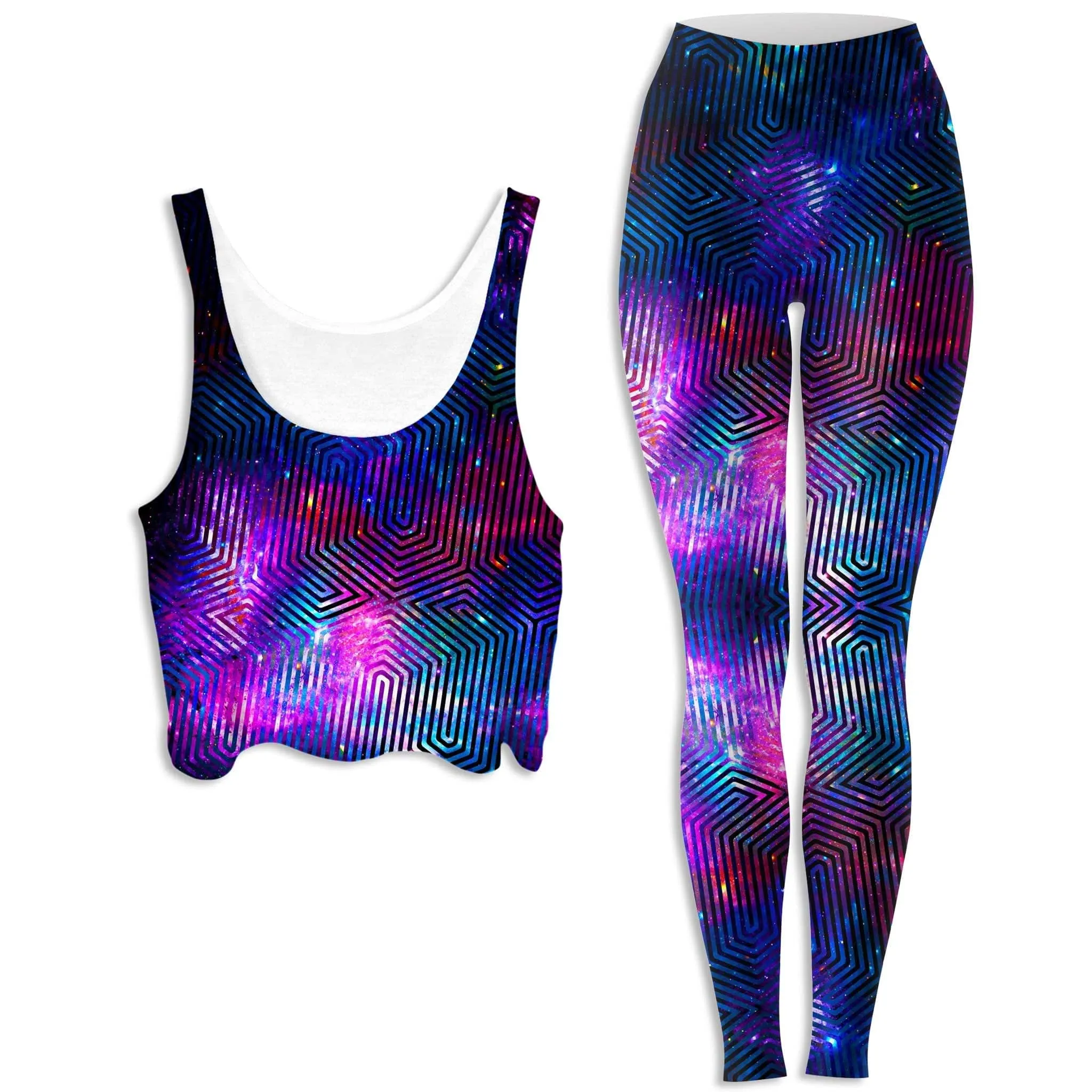Celestial Finger Print Crop Top and Leggings Combo sold by iEDM