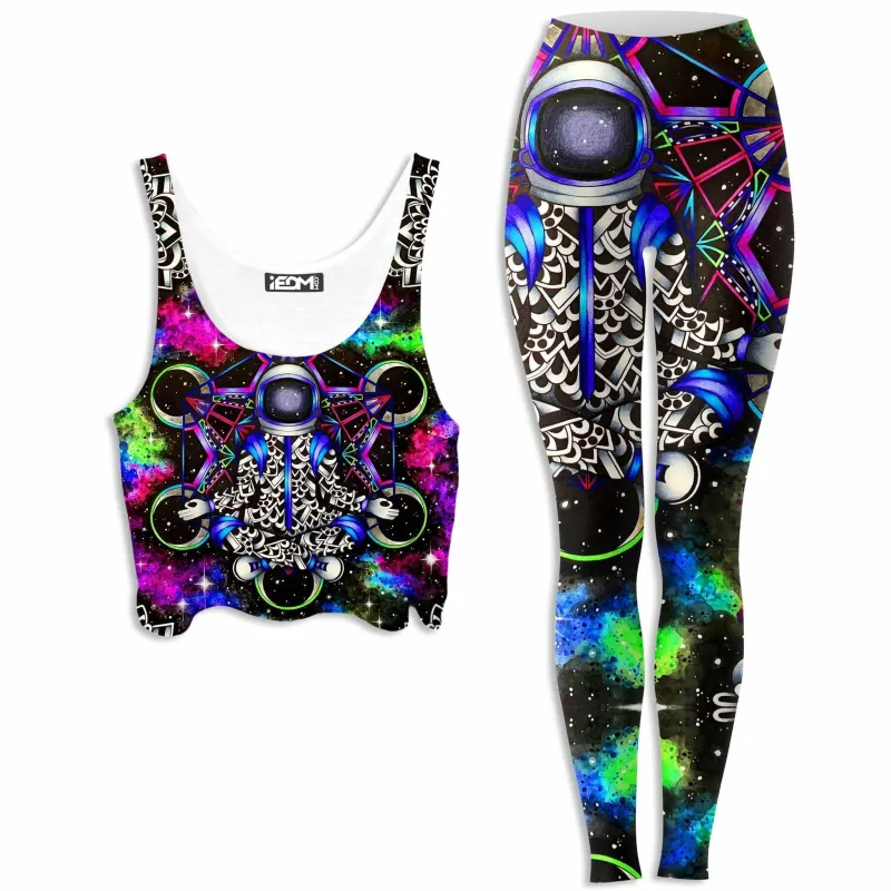 Cosmonaut Crop Top and Leggings Combo sold by iEDM