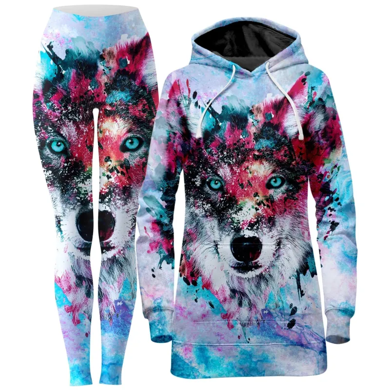Wolf Hoodie Dress and Leggings Combo sold by iEDM