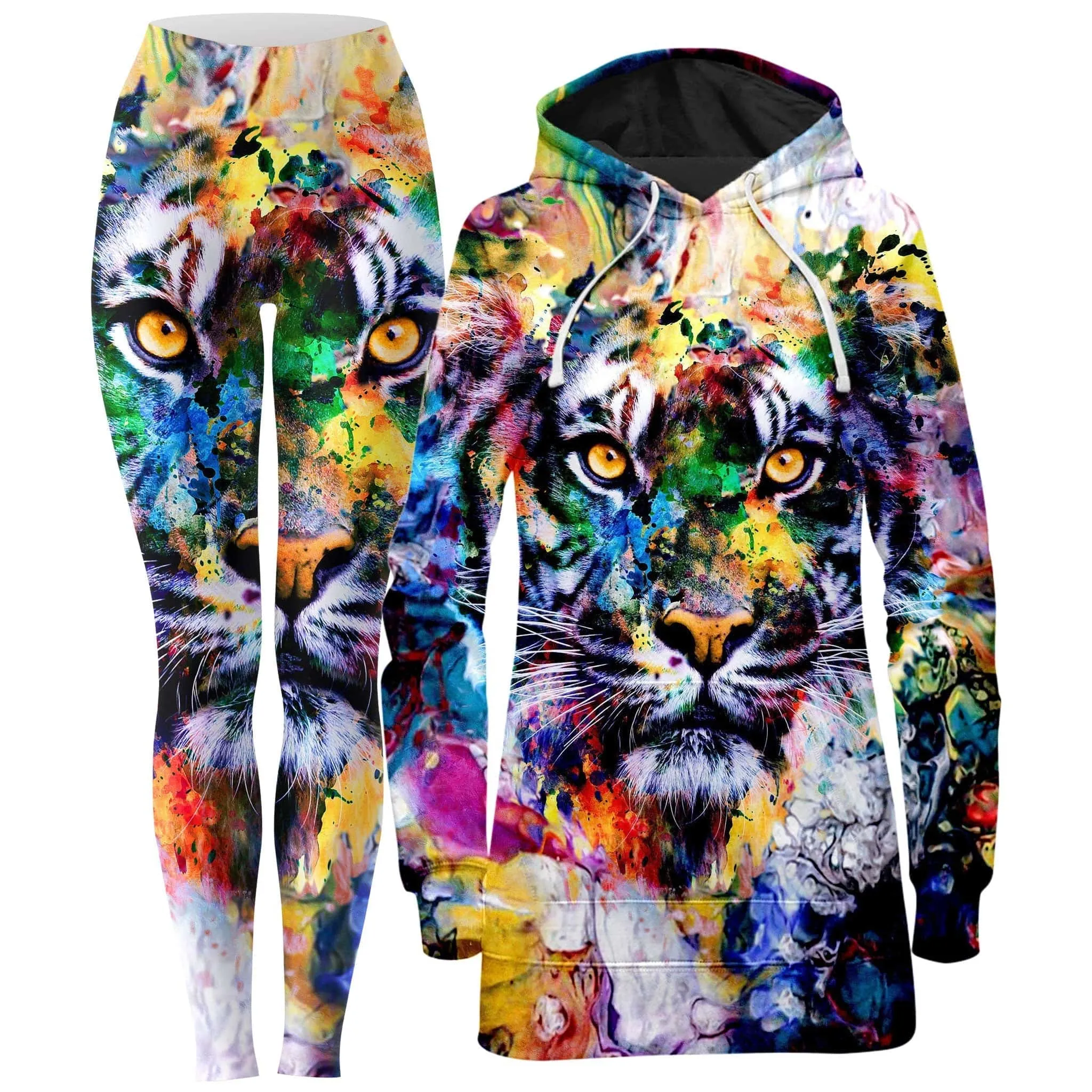 Tiger Hoodie Dress and Leggings Combo sold by iEDM