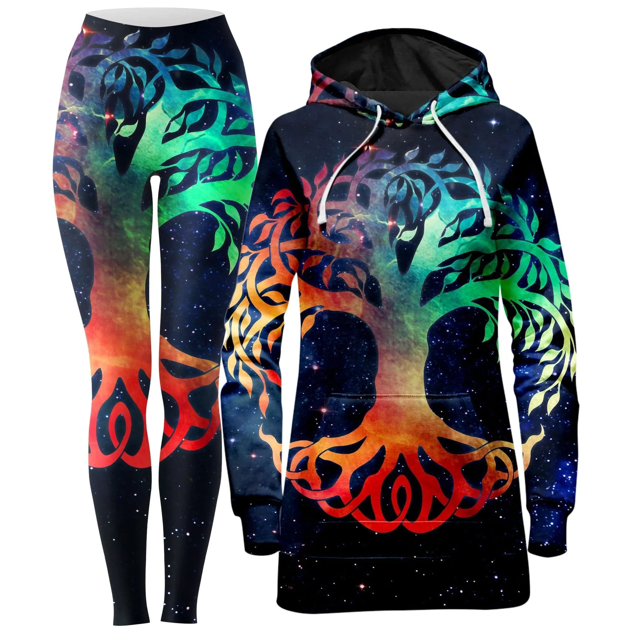 Tree of Life Hoodie Dress and Leggings Combo sold by iEDM