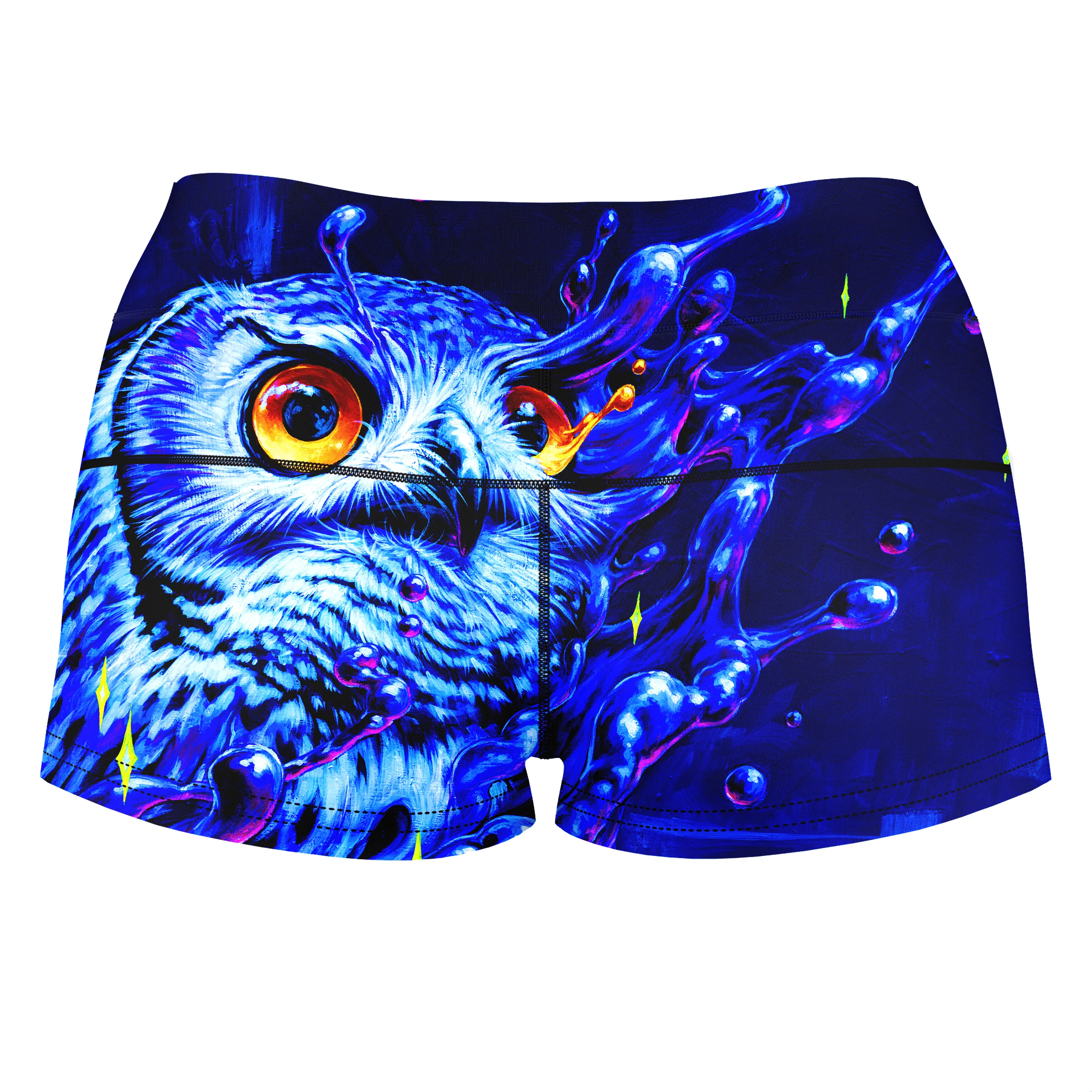Lucid Owl High-Waisted Women's Shorts sold by iEDM product image thumbnail 2