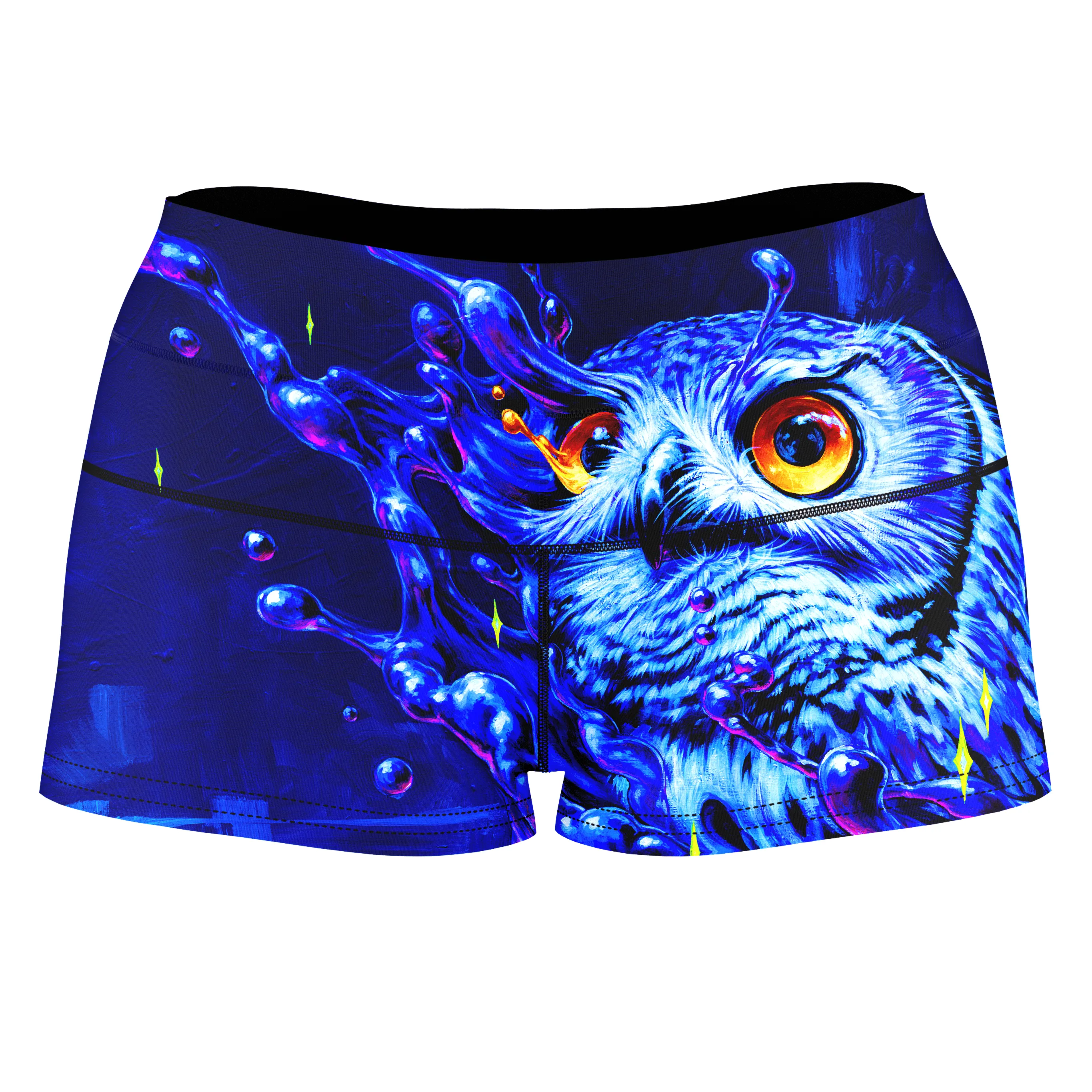 Lucid Owl High-Waisted Women's Shorts sold by iEDM
