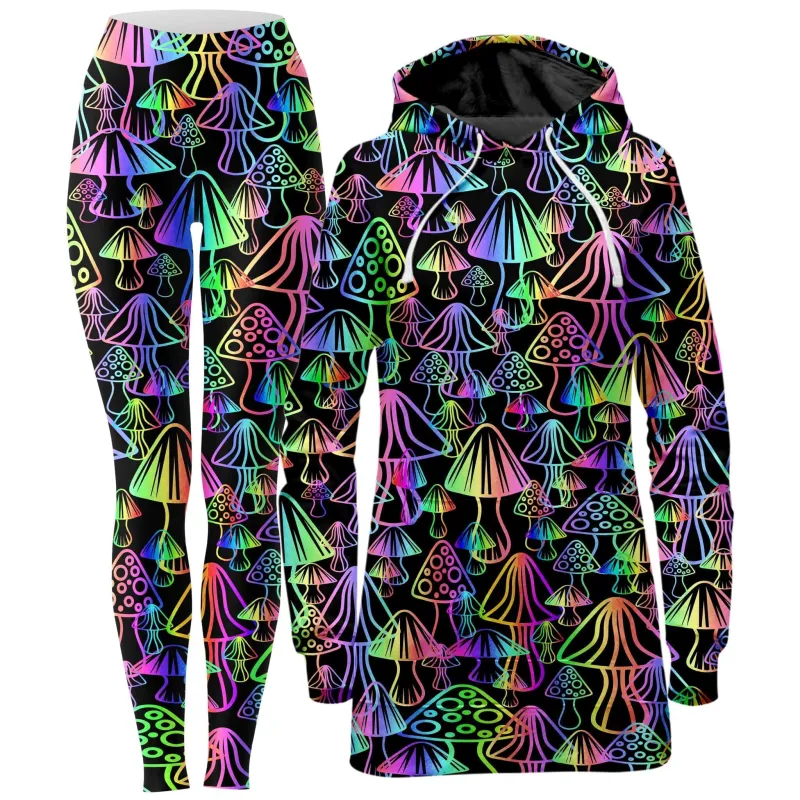 Magic Mushrooms Hoodie Dress and Leggings Combo sold by iEDM
