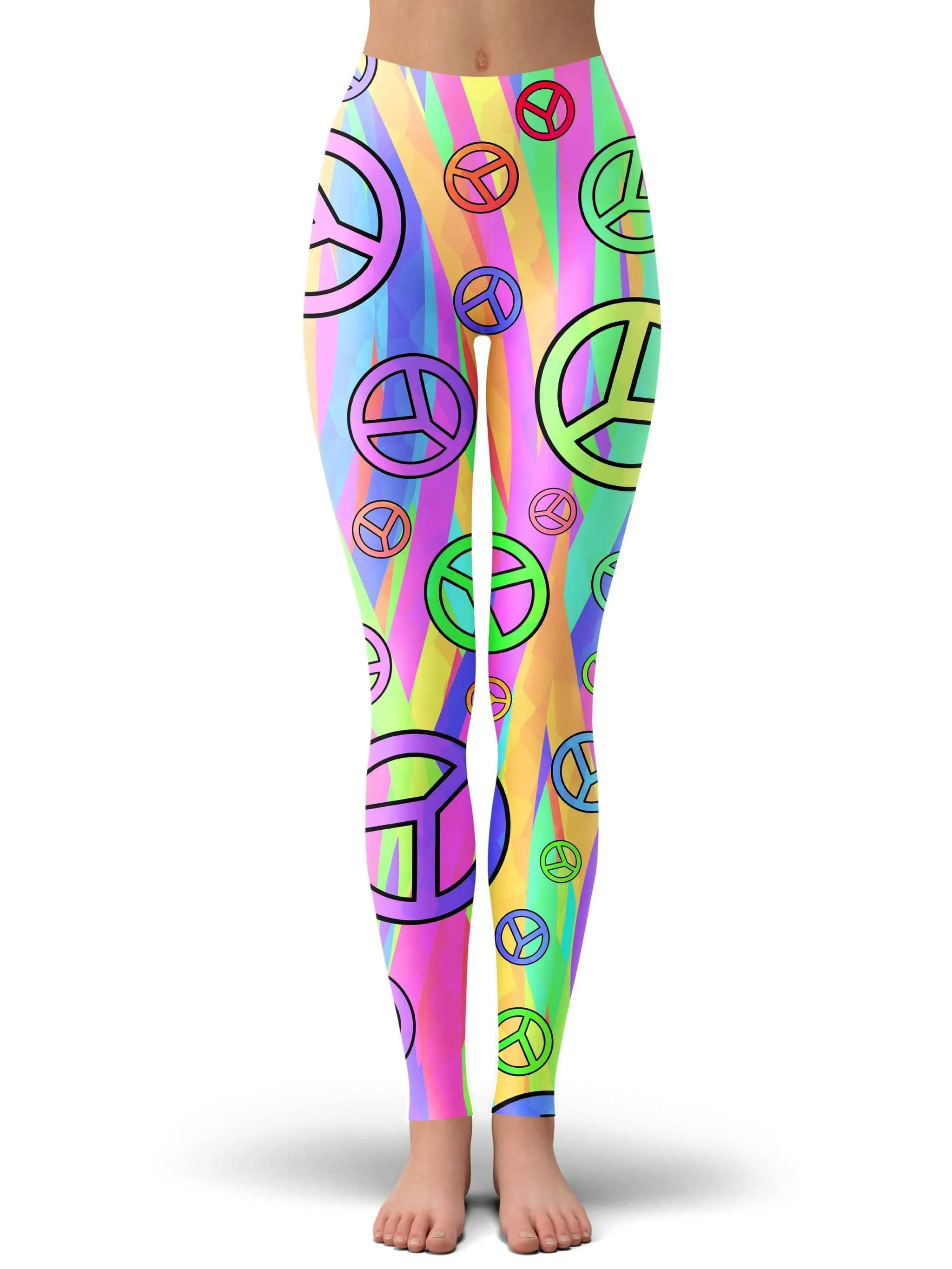 Retro Peace Symbol Hoodie Dress and Leggings Combo sold by iEDM product image thumbnail 3