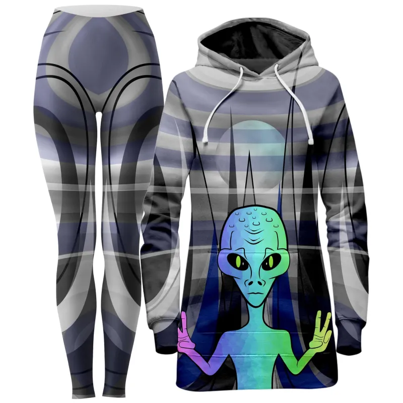 Alien Arrival Hoodie Dress and Leggings Combo sold by iEDM