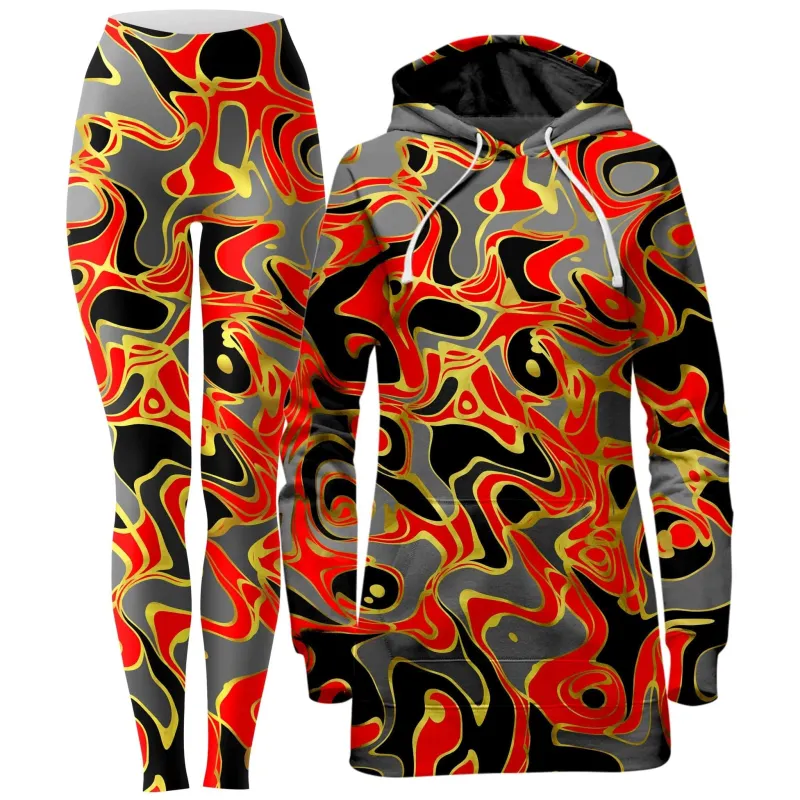 Abstract Journey Hoodie Dress and Leggings Combo sold by iEDM