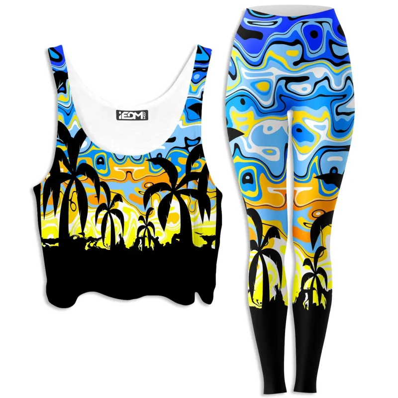 Tropical Night Crop Top and Leggings Combo sold by iEDM