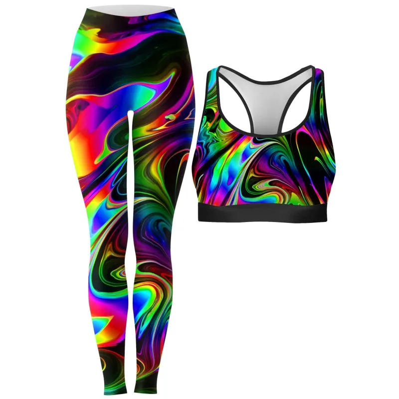 That Glow Flow Rave Bra and Leggings Combo sold by iEDM