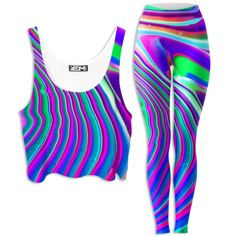 Tangerine Dream Crop Top and Leggings Combo sold by iEDM