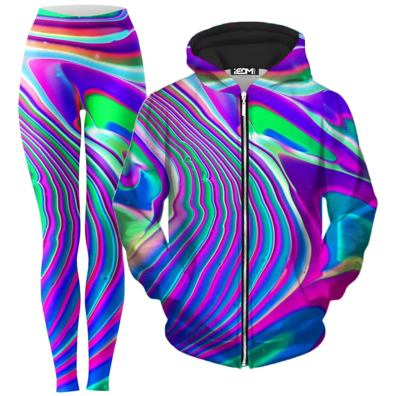 Tangerine Dream Zip-Up Hoodie and Leggings Combo sold by iEDM