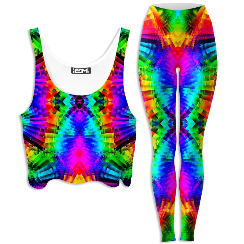 Reality Breakdown Crop Top and Leggings Combo sold by iEDM