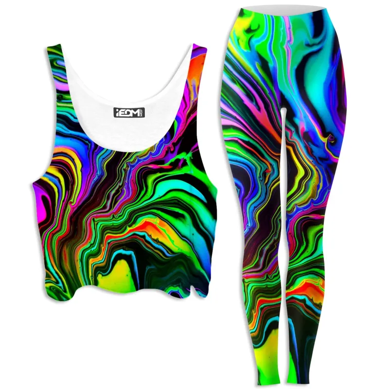 Rainbow Rift Crop Top and Leggings Combo sold by iEDM