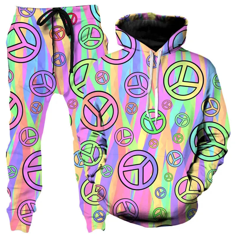 Retro Peace Symbol Hoodie and Joggers Combo sold by iEDM