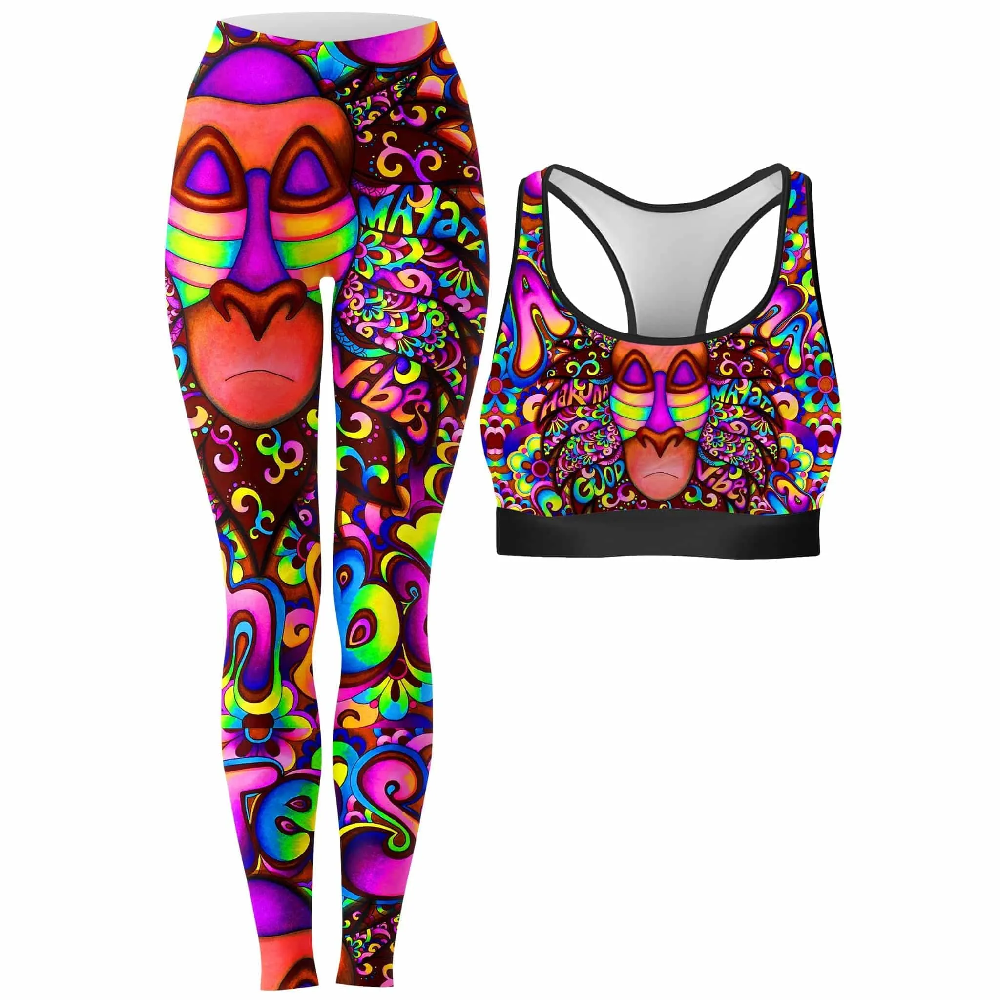 Rafiki Vibes Rave Bra and Leggings Combo sold by iEDM