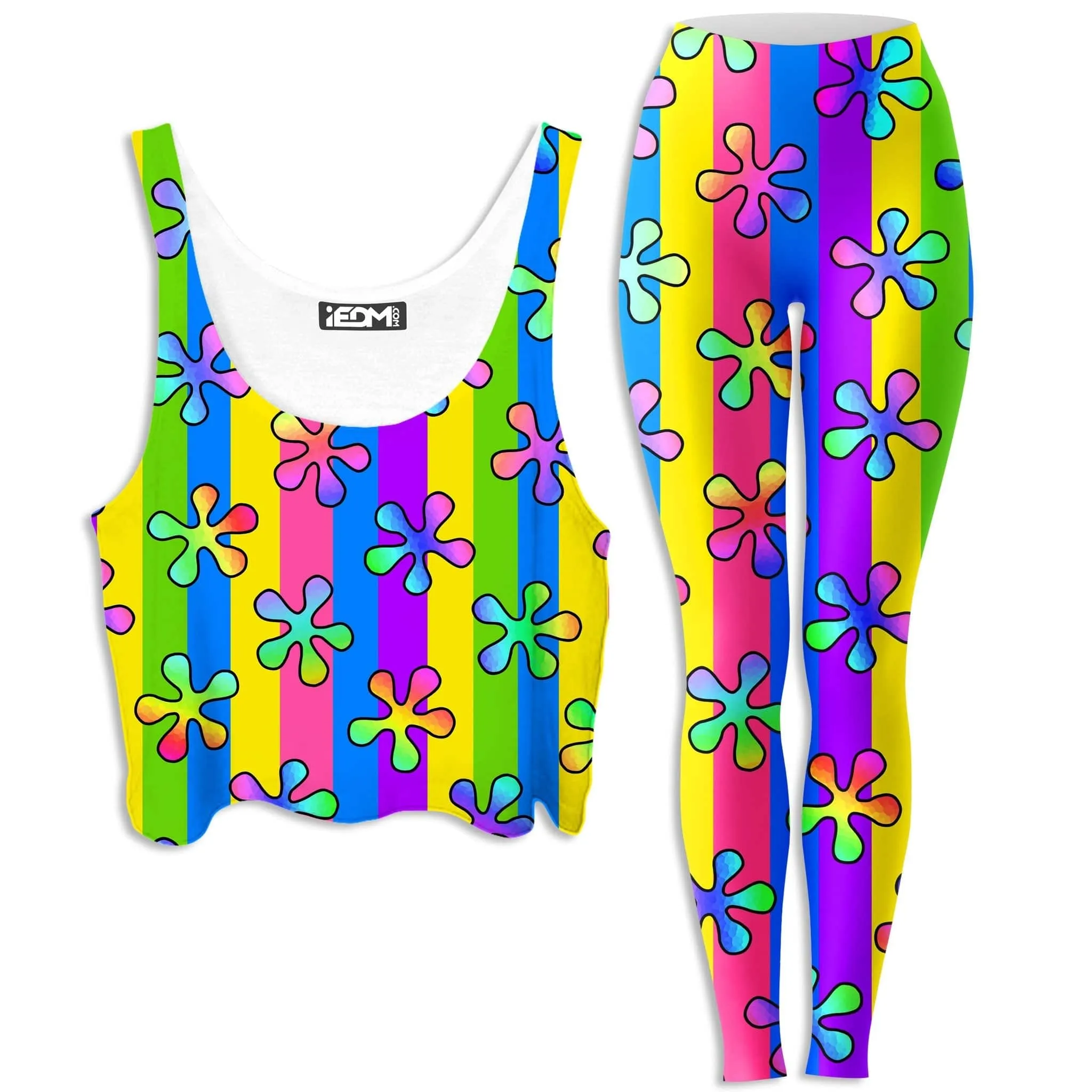 Psychedelic 60s Crop Top and Leggings Combo sold by iEDM