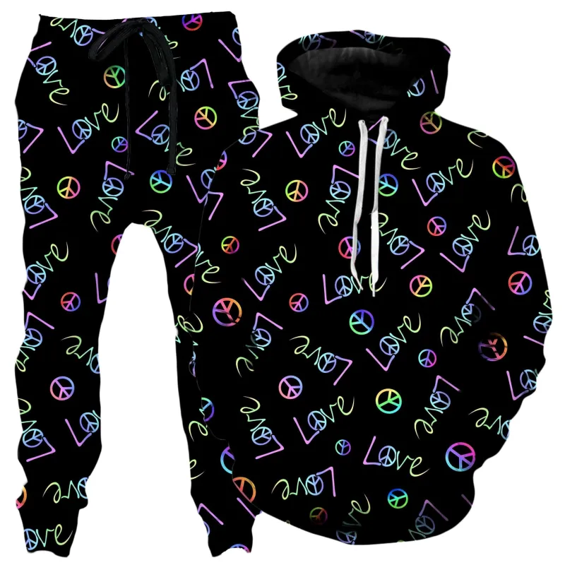 Peace and Love Hoodie and Joggers Combo sold by iEDM