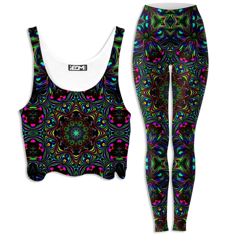 Kaleidoscope Eyes Crop Top and Leggings Combo sold by iEDM