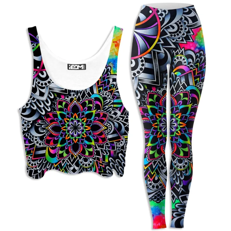 Mandala Vibez Crop Top and Leggings Combo sold by iEDM