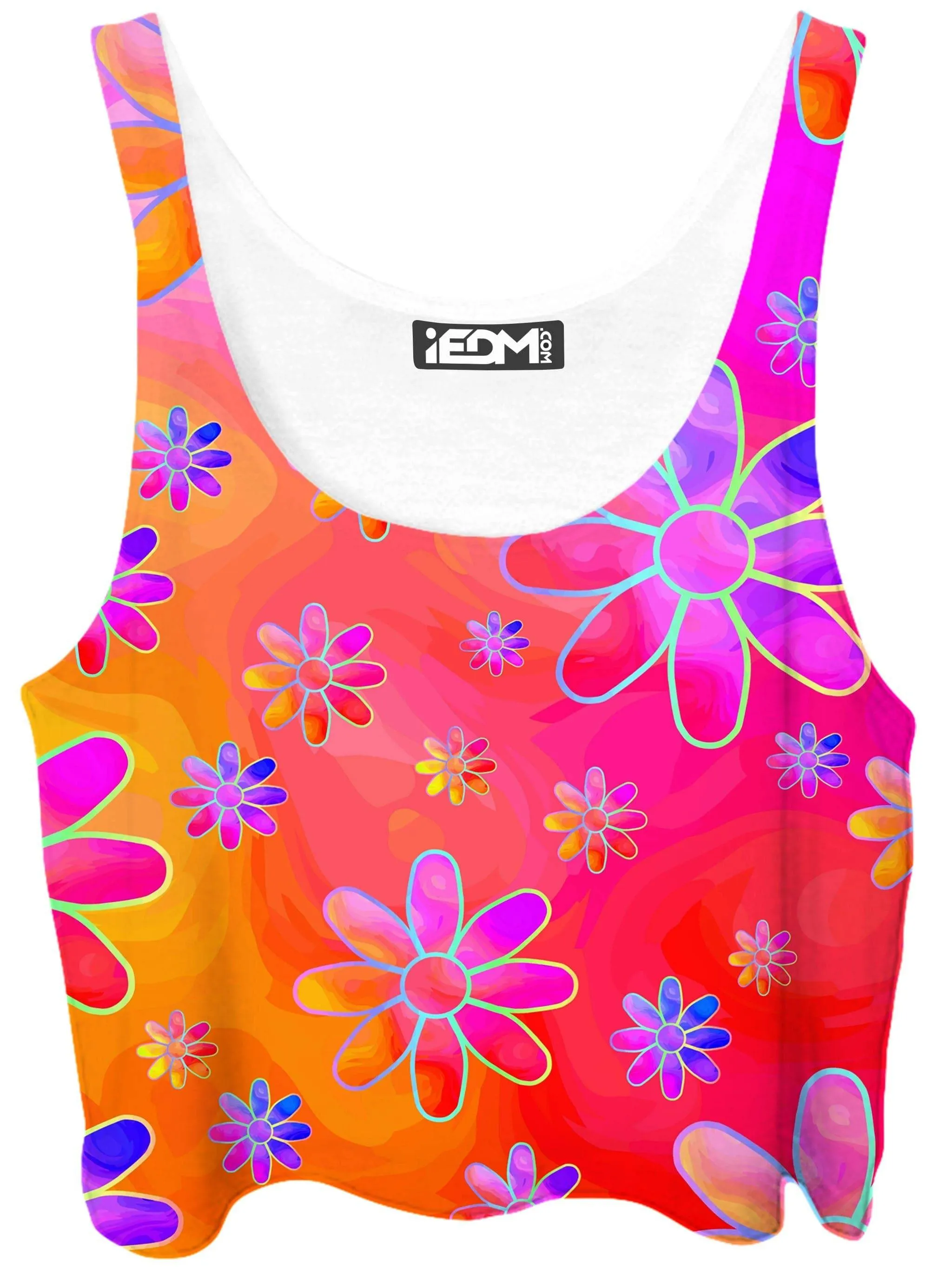 Hippie Trippy Flowers Crop Top and Leggings Combo sold by iEDM product image thumbnail 2