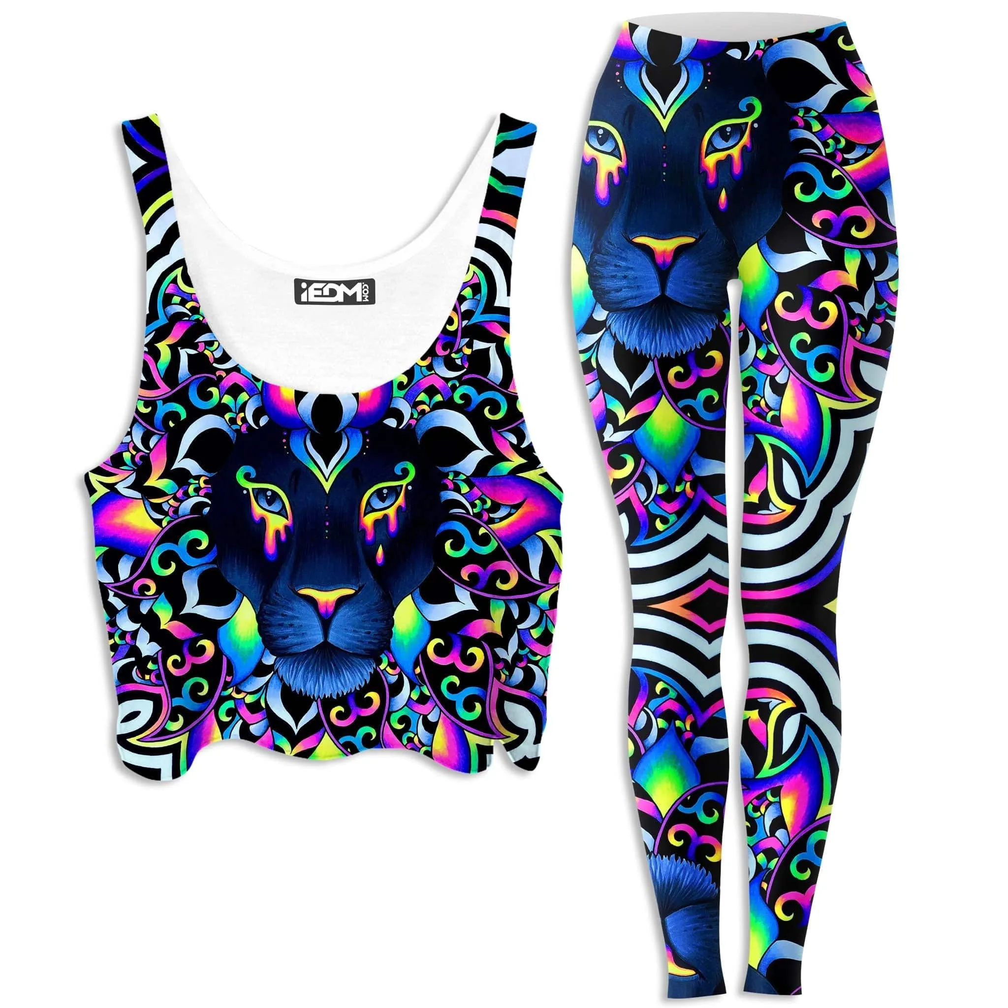 Electric Lion Crop Top and Leggings Combo sold by iEDM