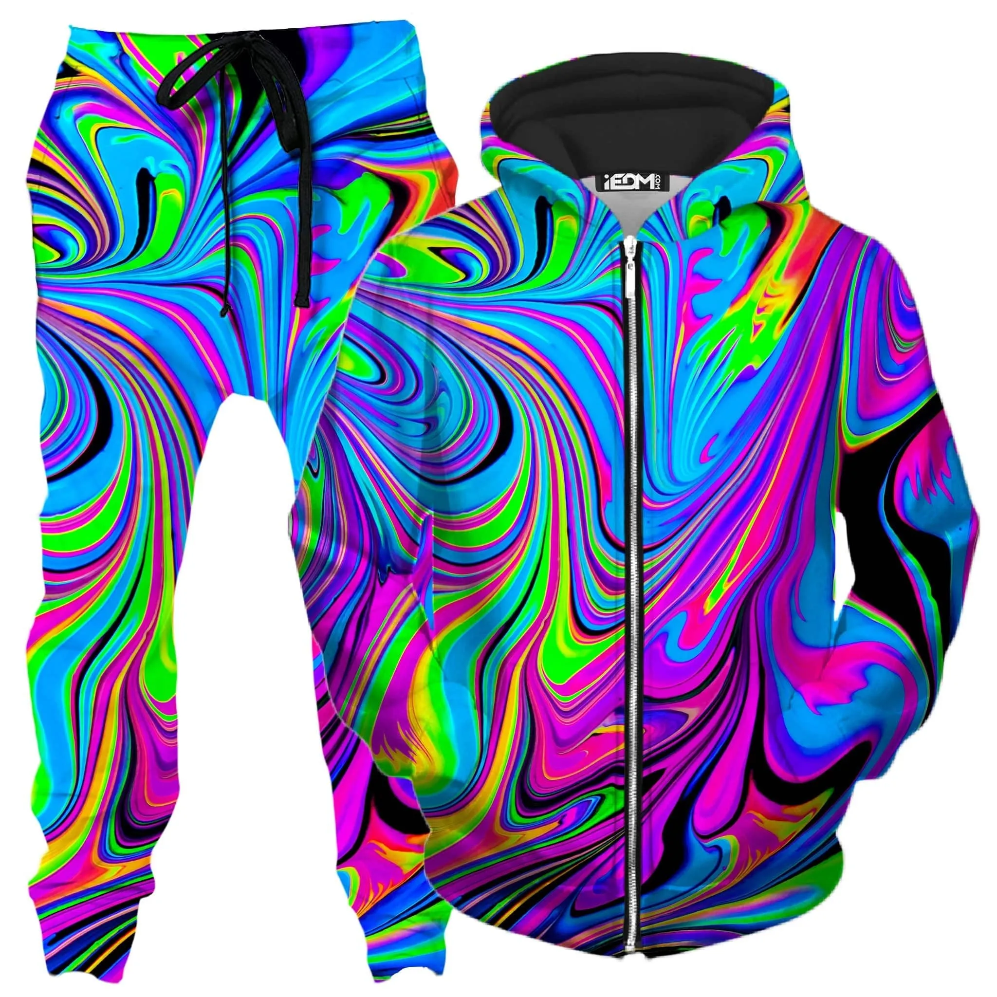 Cosmic Flow Zip-Up Hoodie and Joggers Combo sold by iEDM