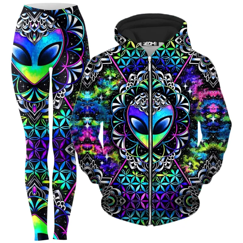 Conscious Cosmos Zip-Up Hoodie and Leggings Combo sold by iEDM