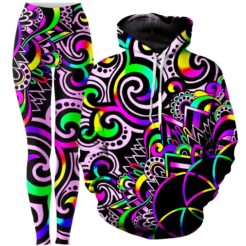 White Doodle Magic 2.0 Hoodie and Leggings Combo sold by iEDM