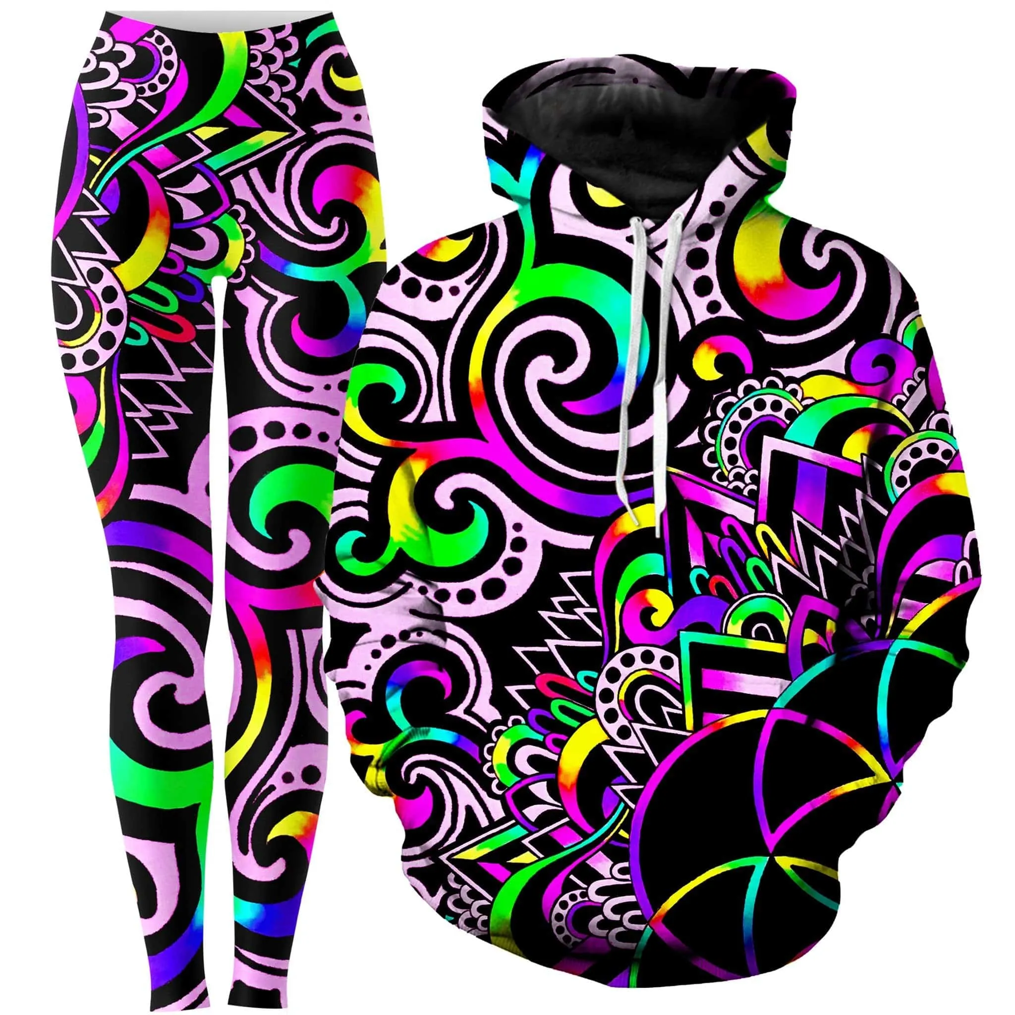 White Doodle Magic 2.0 Hoodie and Leggings Combo sold by iEDM