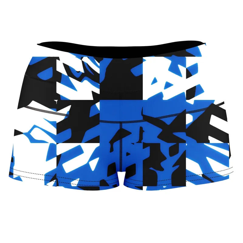 Blue Digital High-Waisted Women's Shorts sold by iEDM