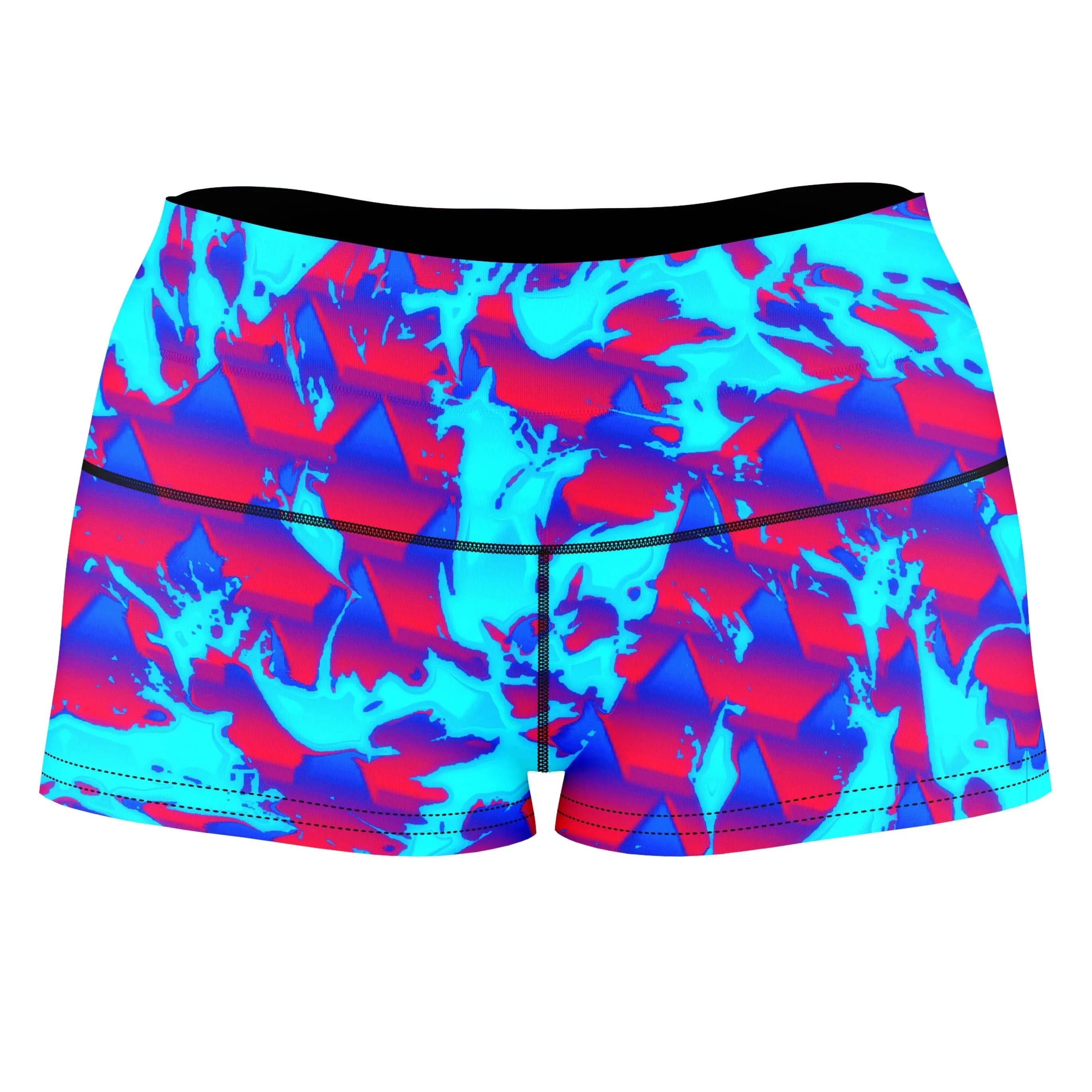 Berry Blast Hypno Splatter High-Waisted Women's Shorts sold by iEDM