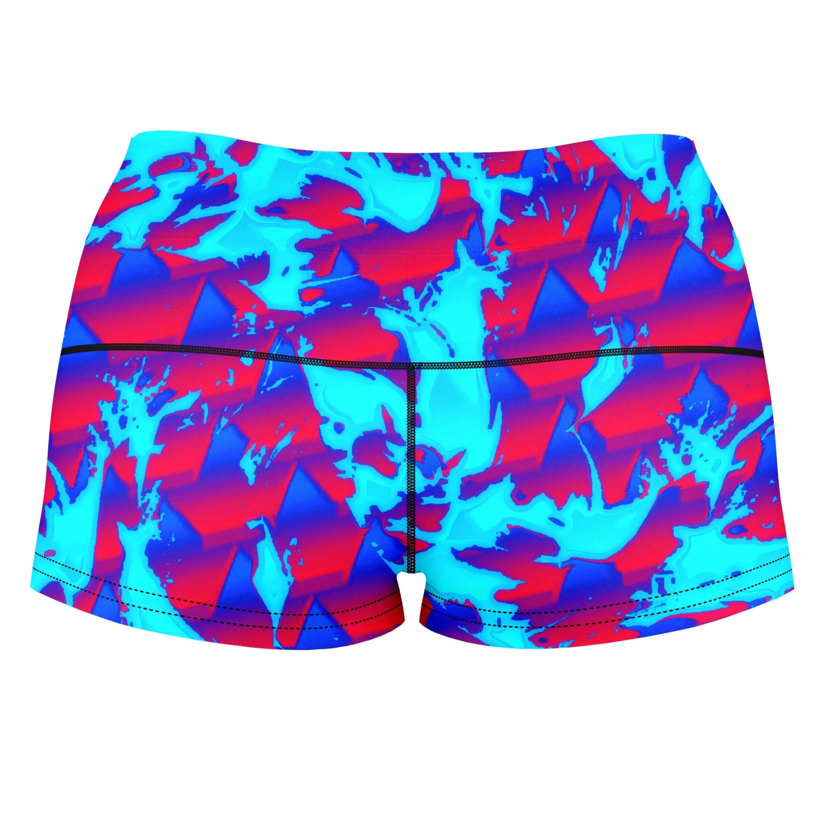 Berry Blast Hypno Splatter High-Waisted Women's Shorts sold by iEDM product image thumbnail 2
