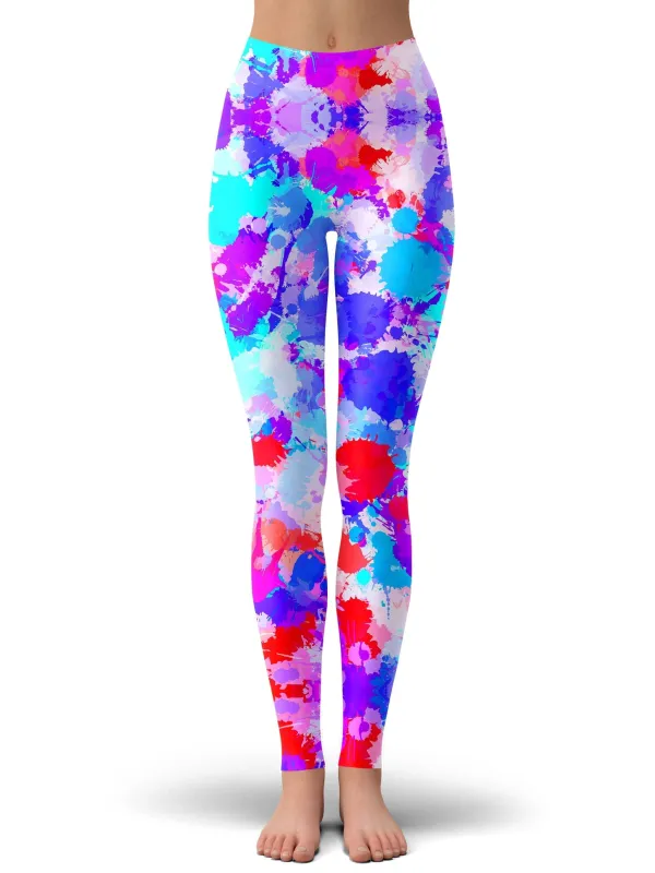 Cherry Frost Paint Splatter Leggings sold by iEDM