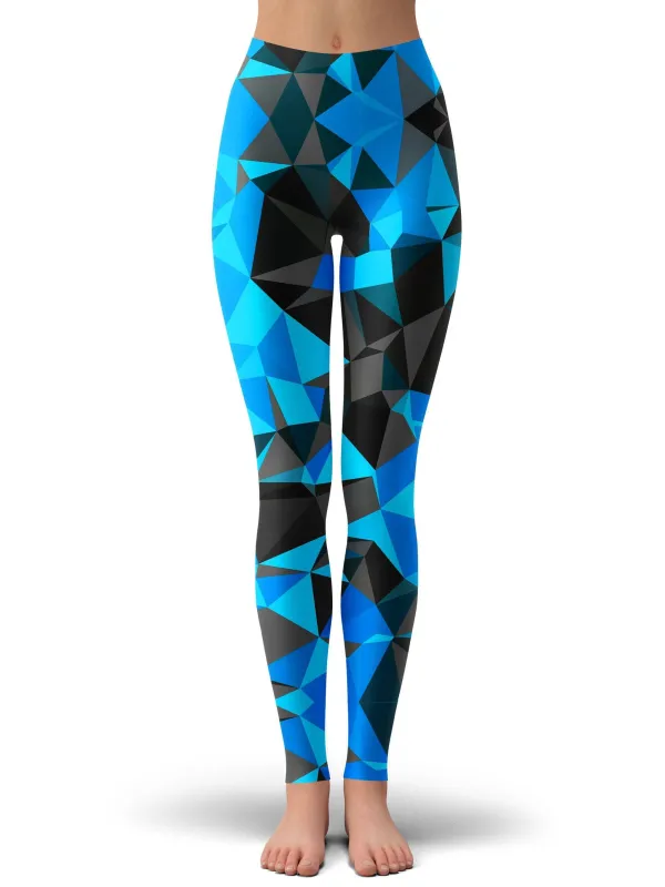 Blue and Black Geo Leggings sold by iEDM
