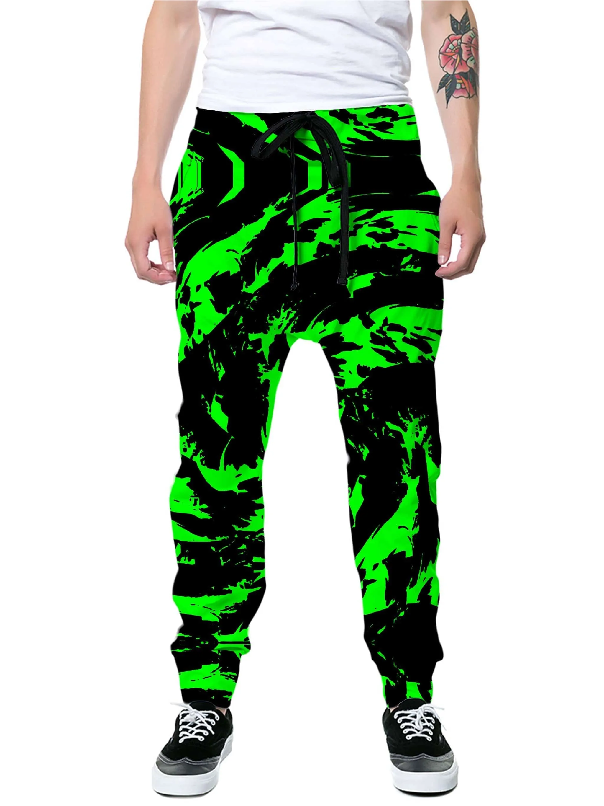 Neon Graffiti Paint Splatter Joggers sold by iEDM