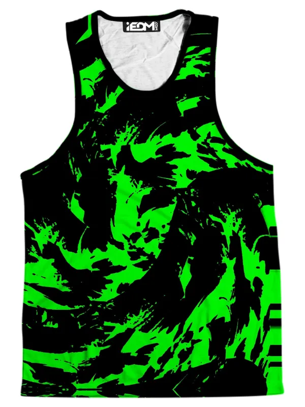 Neon Graffiti Paint Splatter Men's Tank sold by iEDM