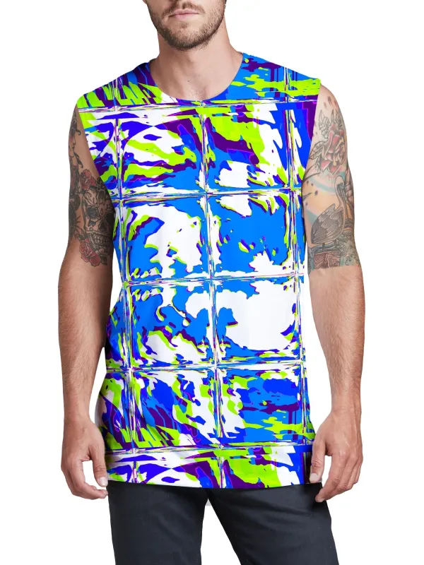 Blue Rave Glitch Men's Muscle Tank sold by iEDM